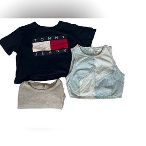 💥TommyHilfiger Crop T — U.S Polo Ass Thermal — Forever21 Denim CropTop 3 for$15